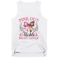 Out Tackle Breast Cancer Football Coquette Bow Tank Top