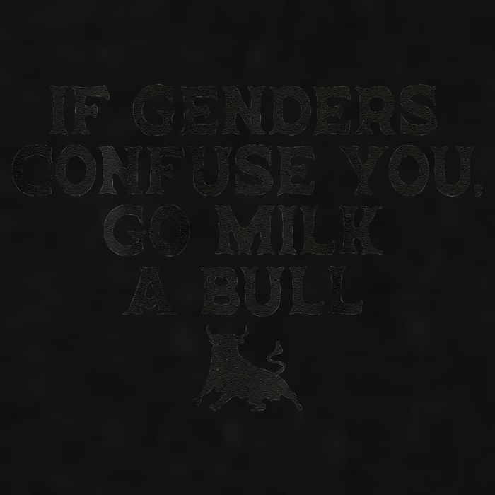 On The Back If Genders Confuse You Go Milk A Bull Meme Ladies PosiCharge Tri-Blend Wicking Tank