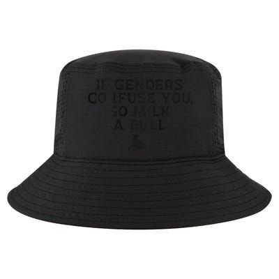 On The Back If Genders Confuse You Go Milk A Bull Meme Cool Comfort Performance Bucket Hat