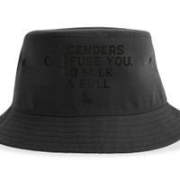 On The Back If Genders Confuse You Go Milk A Bull Meme Sustainable Bucket Hat