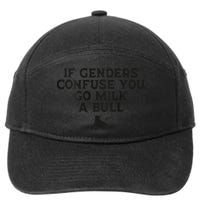 On The Back If Genders Confuse You Go Milk A Bull Meme 7-Panel Snapback Hat