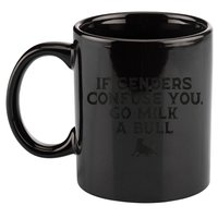 On The Back If Genders Confuse You Go Milk A Bull Meme 11oz C Handle Ceramic Mug