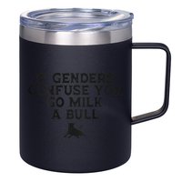 On The Back If Genders Confuse You Go Milk A Bull Meme 12oz Stainless Steel Coffee Mug