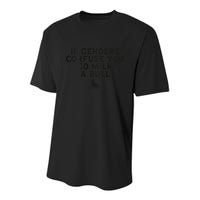 On The Back If Genders Confuse You Go Milk A Bull Meme Youth Performance Sprint T-Shirt