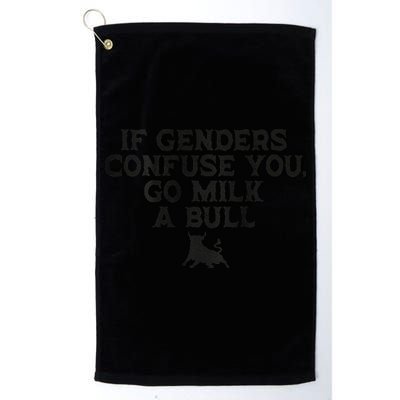On The Back If Genders Confuse You Go Milk A Bull Meme Golf Towel