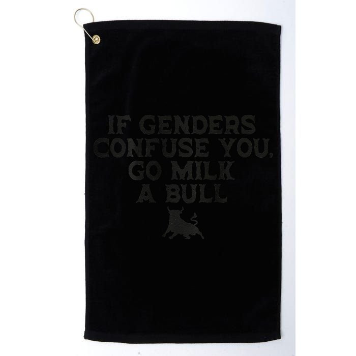 On The Back If Genders Confuse You Go Milk A Bull Meme Golf Towel