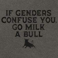On The Back If Genders Confuse You Go Milk A Bull Meme Cotton Canvas Backpack