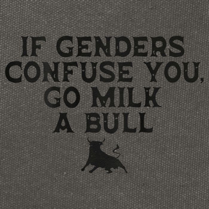 On The Back If Genders Confuse You Go Milk A Bull Meme Cotton Canvas Backpack