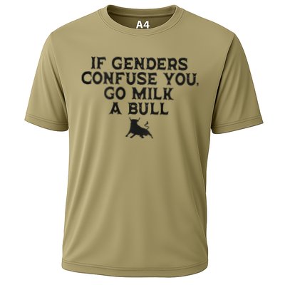 On The Back If Genders Confuse You Go Milk A Bull Meme Performance Shirt