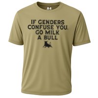 On The Back If Genders Confuse You Go Milk A Bull Meme Performance Shirt