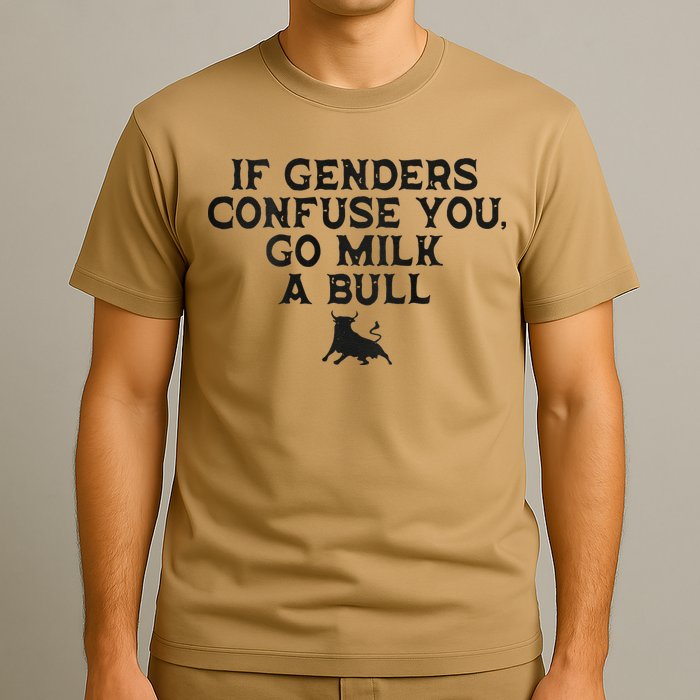 On The Back If Genders Confuse You Go Milk A Bull Meme T-Shirt