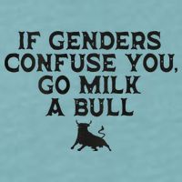 On The Back If Genders Confuse You Go Milk A Bull Meme Sueded Cloud Jersey T-Shirt
