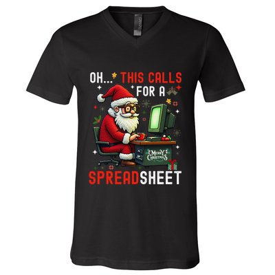 Oh This Calls For A SpreadsheetSanta Analyst In Christmas Gift V-Neck T-Shirt
