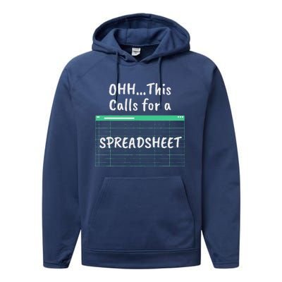 Oh... This Calls For A Spreadsheet Office Quote Saying Performance Fleece Hoodie