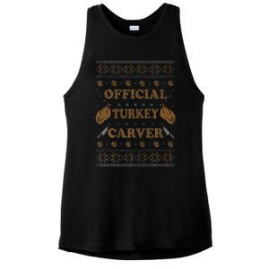 O.fficial Turkey Carver  Funny Thanksgiving Ugly Ladies PosiCharge Tri-Blend Wicking Tank