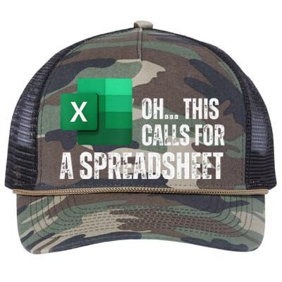 Oh This Calls For A Spreadsheet Funny Gift Retro Rope Trucker Hat Cap