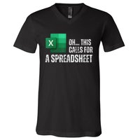 Oh This Calls For A Spreadsheet Funny Office V-Neck T-Shirt