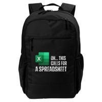 Oh This Calls For A Spreadsheet Funny Office Daily Commute Backpack