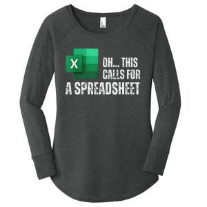 Oh This Calls For A Spreadsheet Funny Office Women's Perfect Tri Tunic Long Sleeve Shirt