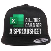 Oh This Calls For A Spreadsheet Funny Office Flat Bill Trucker Hat