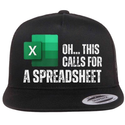 Oh This Calls For A Spreadsheet Funny Office Flat Bill Trucker Hat