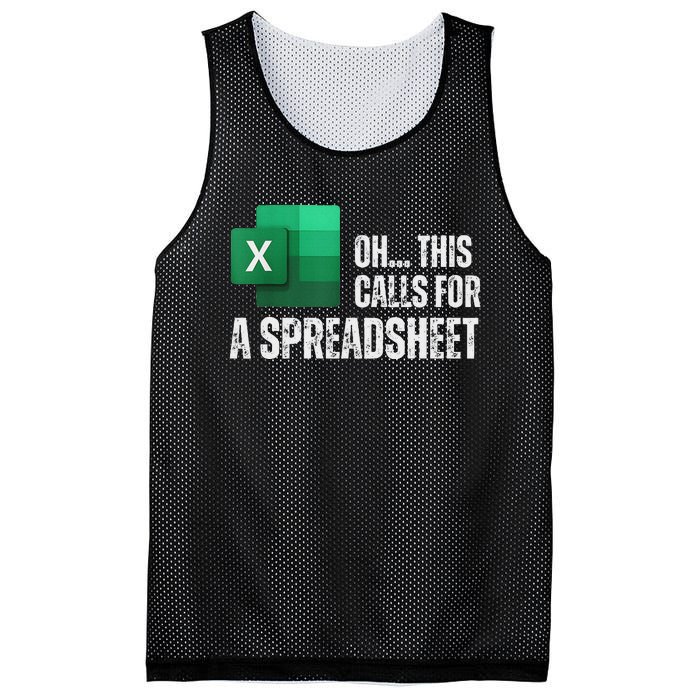 Oh This Calls For A Spreadsheet Funny Office Mesh Reversible Basketball Jersey Tank