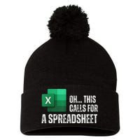 Oh This Calls For A Spreadsheet Funny Office Pom Pom 12in Knit Beanie