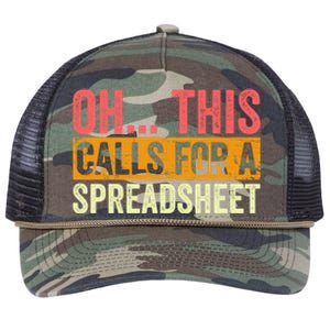 Oh This Calls For A Spreadsheet Office Sarcastic Saying Retro Rope Trucker Hat Cap