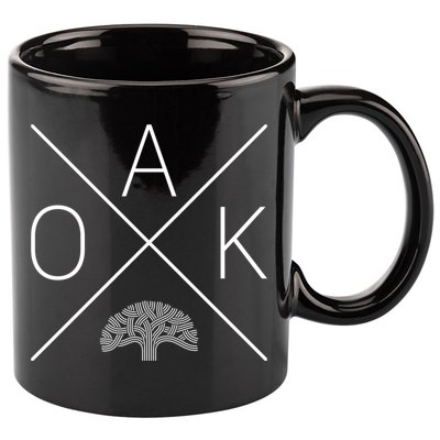 Oak Tree Cross Design (Grey) Gift Oakland California Gift 11oz C Handle Ceramic Mug