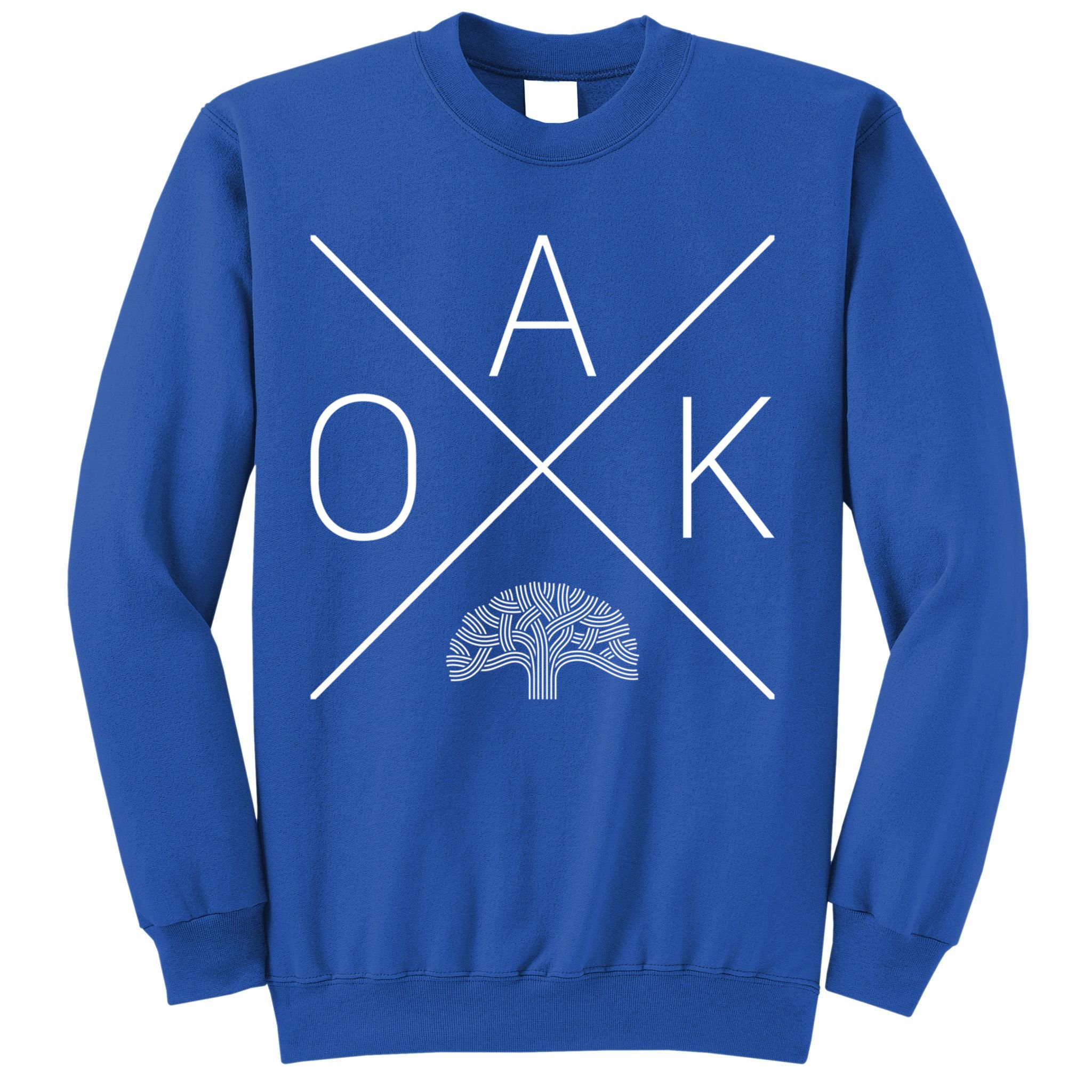 Oak Tree Cross Design (Grey) Gift Oakland California Gift Sweatshirt