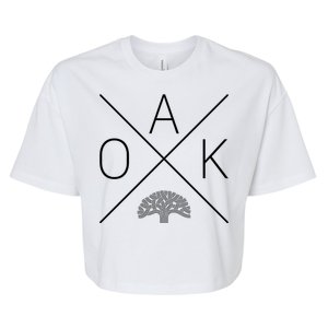 Oak Tree Cross Design (Grey) Gift Oakland California Gift Bella+Canvas Jersey Crop Tee