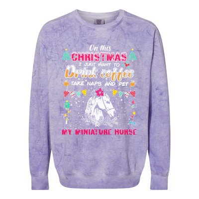 Oh This Christmas I Just Wants To Coffee Horse Gift Colorblast Crewneck Sweatshirt