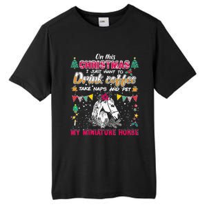 Oh This Christmas I Just Wants To Coffee Horse Gift Tall Fusion ChromaSoft Performance T-Shirt