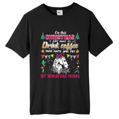 Oh This Christmas I Just Wants To Coffee Horse Gift Tall Fusion ChromaSoft Performance T-Shirt