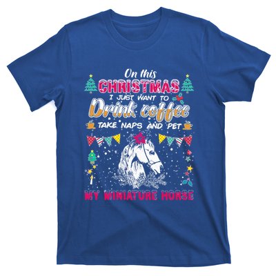 Oh This Christmas I Just Wants To Coffee Horse Gift T-Shirt