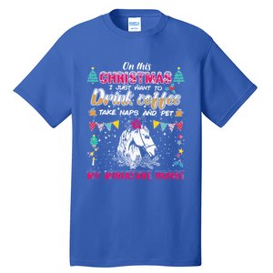 Oh This Christmas I Just Wants To Coffee Horse Gift Tall T-Shirt