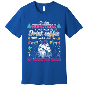 Oh This Christmas I Just Wants To Coffee Horse Gift Premium T-Shirt