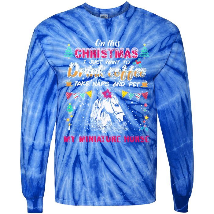 Oh This Christmas I Just Wants To Coffee Horse Gift Tie-Dye Long Sleeve Shirt