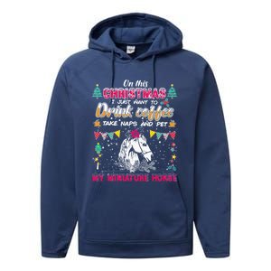 Oh This Christmas I Just Wants To Coffee Horse Gift Performance Fleece Hoodie