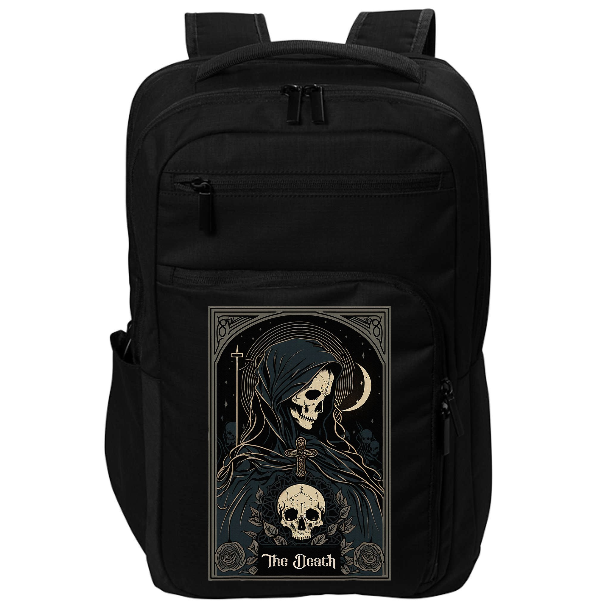 Occult Tarot Card The Death Skeleton Goth Dark Witchcraft Impact Tech Backpack