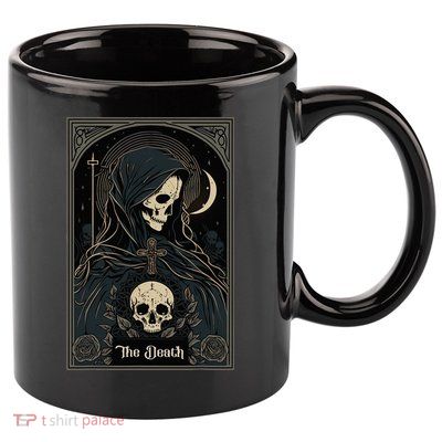 Occult Tarot Card The Death Skeleton Goth Dark Witchcraft 11oz C Handle Ceramic Mug