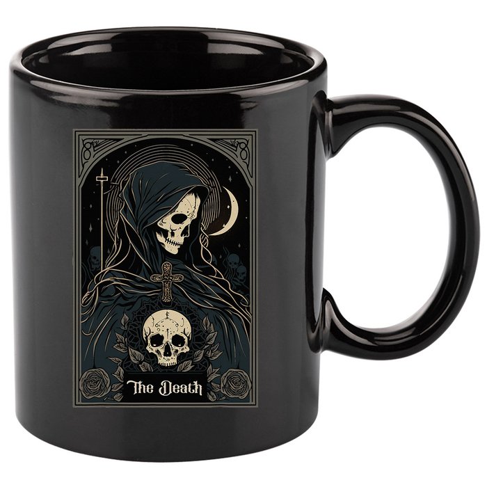 Occult Tarot Card The Death Skeleton Goth Dark Witchcraft 11oz C Handle Ceramic Mug