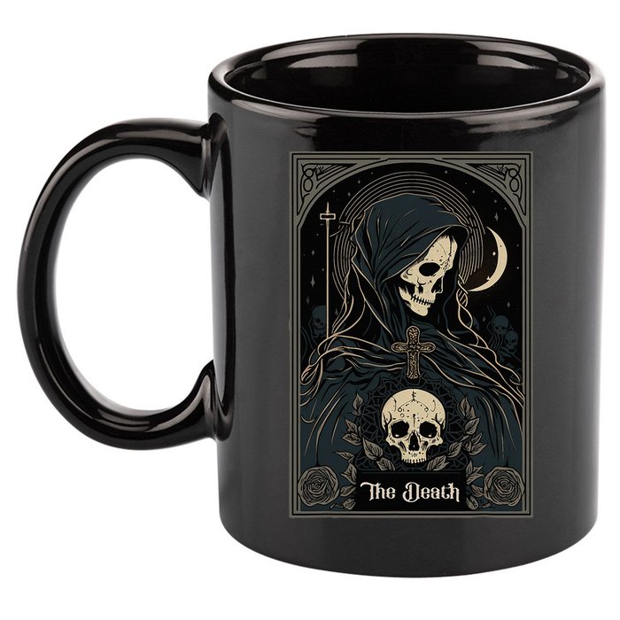 Occult Tarot Card The Death Skeleton Goth Dark Witchcraft 11oz C Handle Ceramic Mug