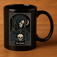 Occult Tarot Card The Death Skeleton Goth Dark Witchcraft 11oz C Handle Ceramic Mug