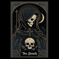 Occult Tarot Card The Death Skeleton Goth Dark Witchcraft Drawstring Bag