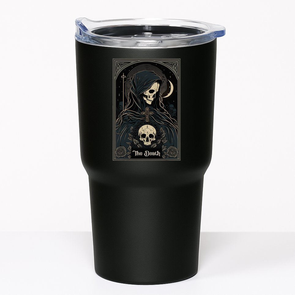 Occult Tarot Card The Death Skeleton Goth Dark Witchcraft Tumbler