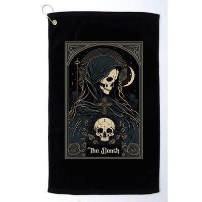 Occult Tarot Card The Death Skeleton Goth Dark Witchcraft Golf Towel