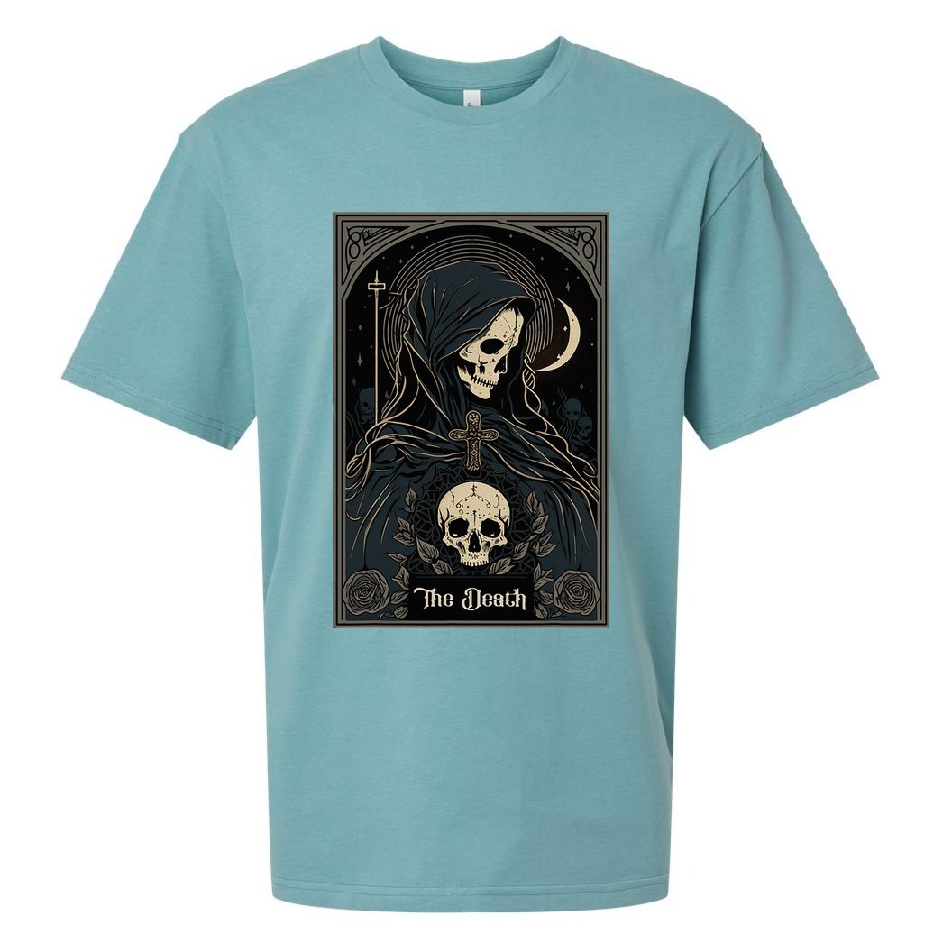 Occult Tarot Card The Death Skeleton Goth Dark Witchcraft Sueded Cloud Jersey T-Shirt