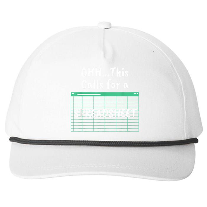 Oh... This Calls For A Spreadsheet Office Quote Saying Funny Snapback Five-Panel Rope Hat