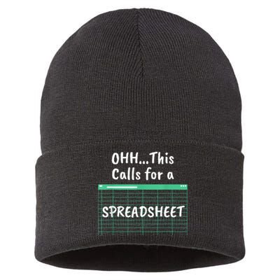 Oh... This Calls For A Spreadsheet Office Quote Saying Funny Sustainable Knit Beanie